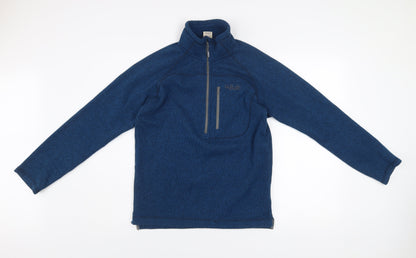 Rab Men's Blue Fleece Pullover Sweatshirt UK S Outdoor 1/4 Zip