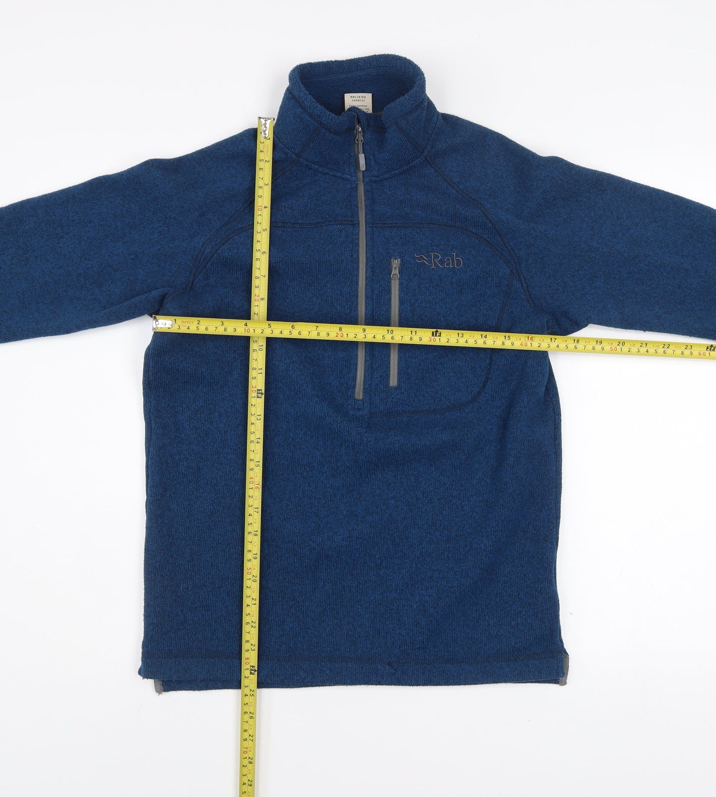 Rab Men's Blue Fleece Pullover Sweatshirt UK S Outdoor 1/4 Zip