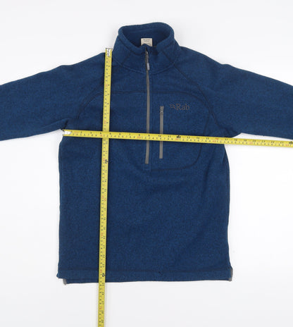 Rab Men's Blue Fleece Pullover Sweatshirt UK S Outdoor 1/4 Zip