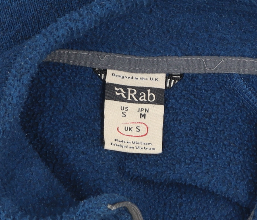 Rab Men's Blue Fleece Pullover Sweatshirt UK S Outdoor 1/4 Zip