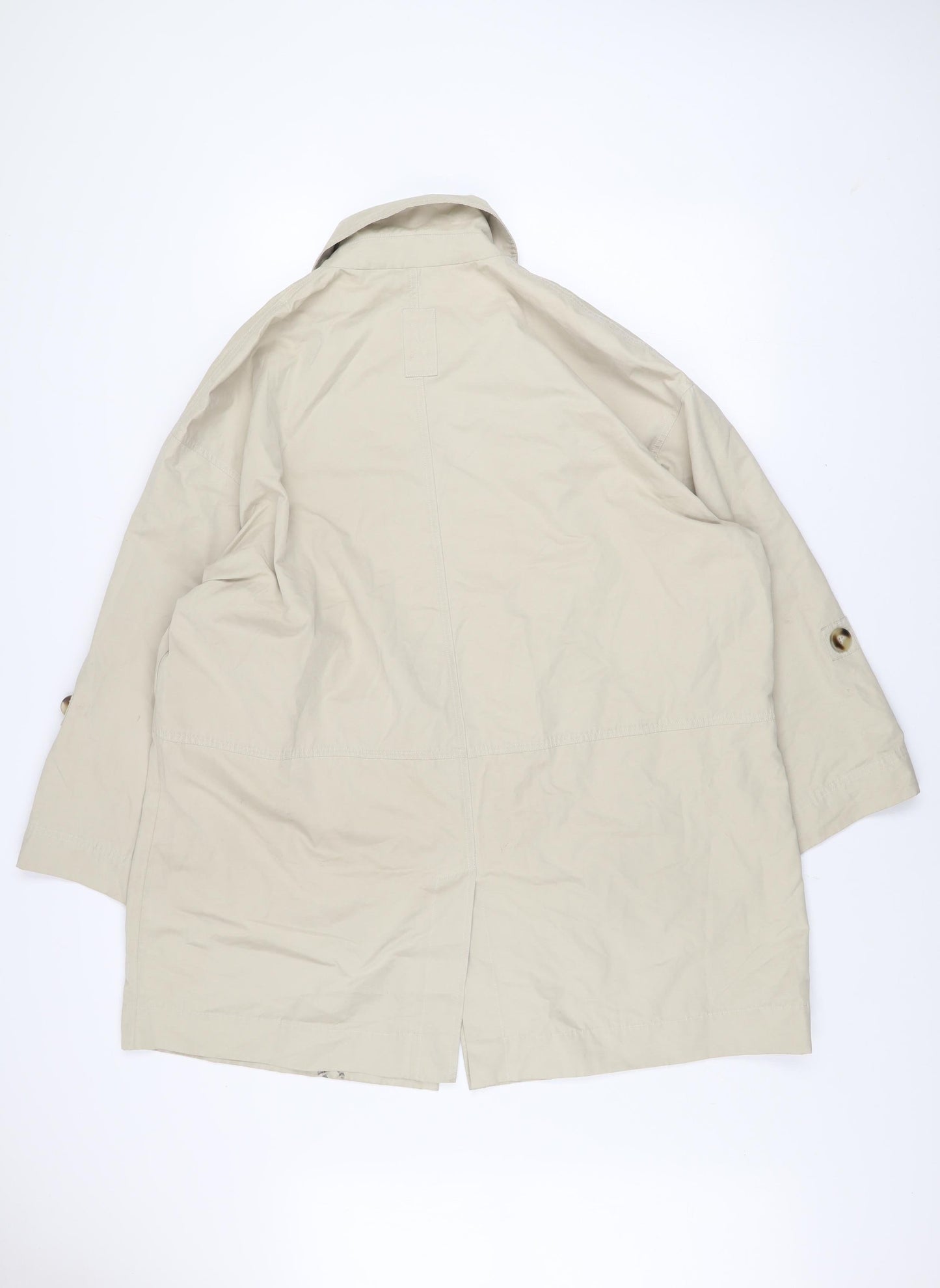 Zara Men Beige Mid-Length Overcoat M Relaxed Fit Classic Style