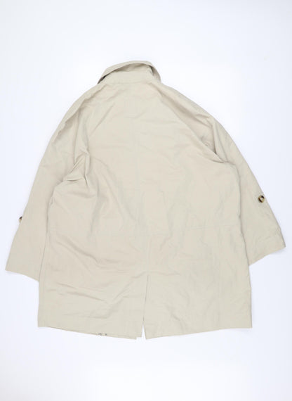 Zara Men Beige Mid-Length Overcoat M Relaxed Fit Classic Style