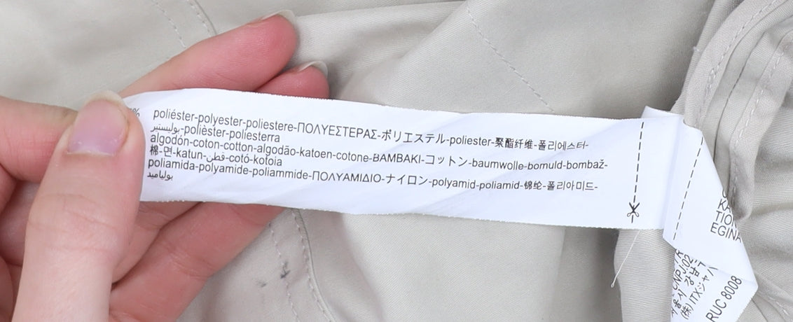 Zara Men Beige Mid-Length Overcoat M Relaxed Fit Classic Style