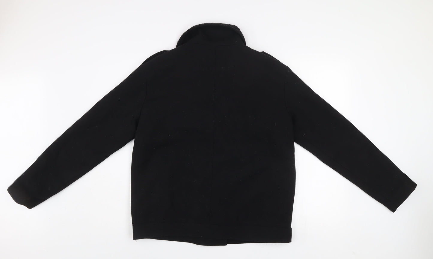 Glamorous Women's Black Biker Jacket Size 10 Lined Zip Casual