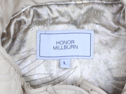 Womens UK Size L HONOR MILLBURN Beige Quilted Coat