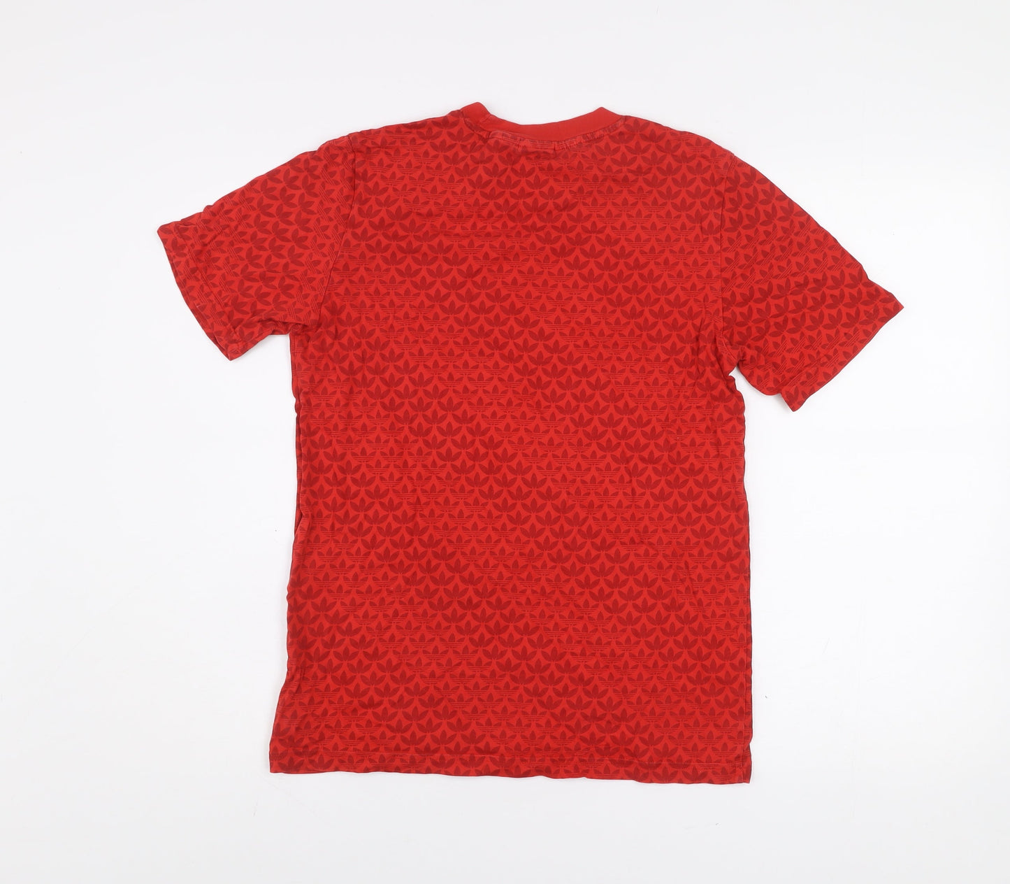 adidas Boys Red Logo T-Shirt 13-14 Years Short Sleeve Cotton Sports Top