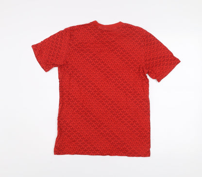 adidas Boys Red Logo T-Shirt 13-14 Years Short Sleeve Cotton Sports Top