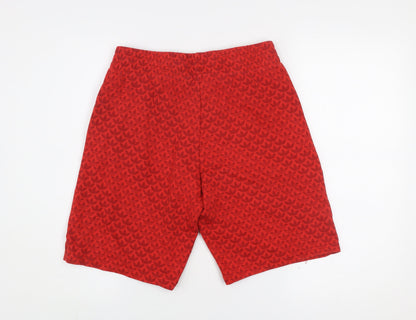 Adidas Boys Red Athletic Jersey Shorts 15-16 Years Casual Sportswear