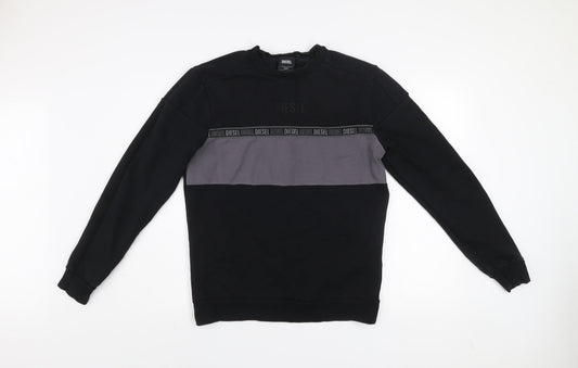 Mens UK Size S Diesel Black Pullover Sweatshirt