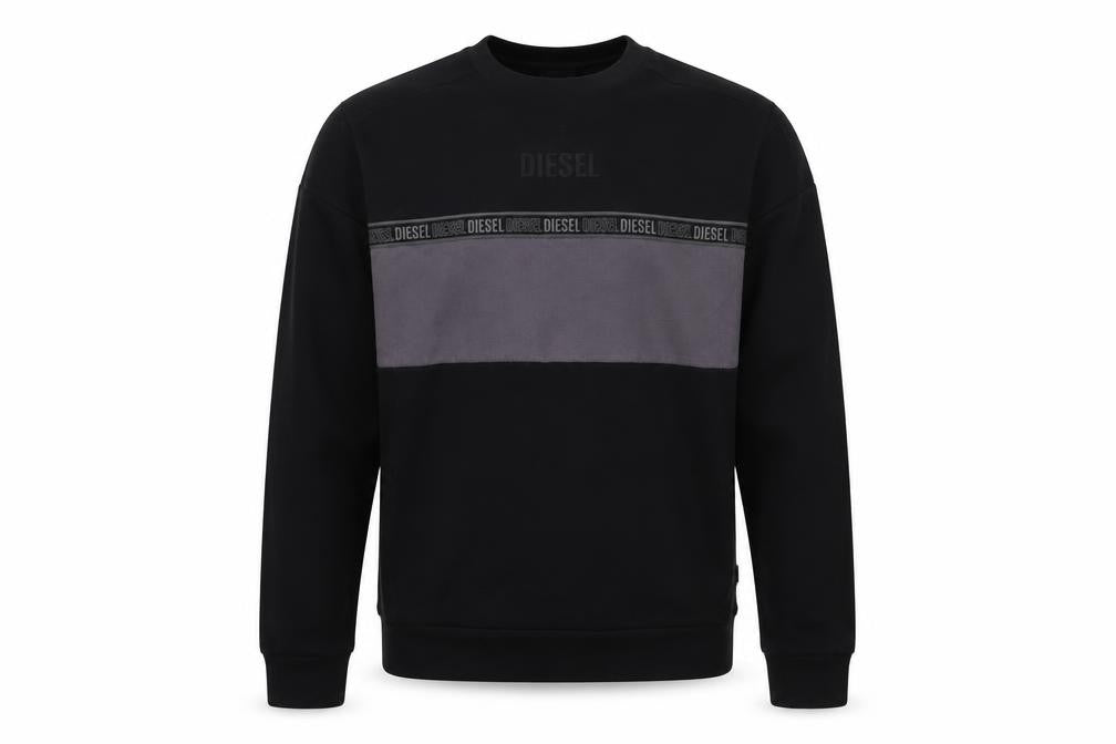 Mens UK Size S Diesel Black Pullover Sweatshirt