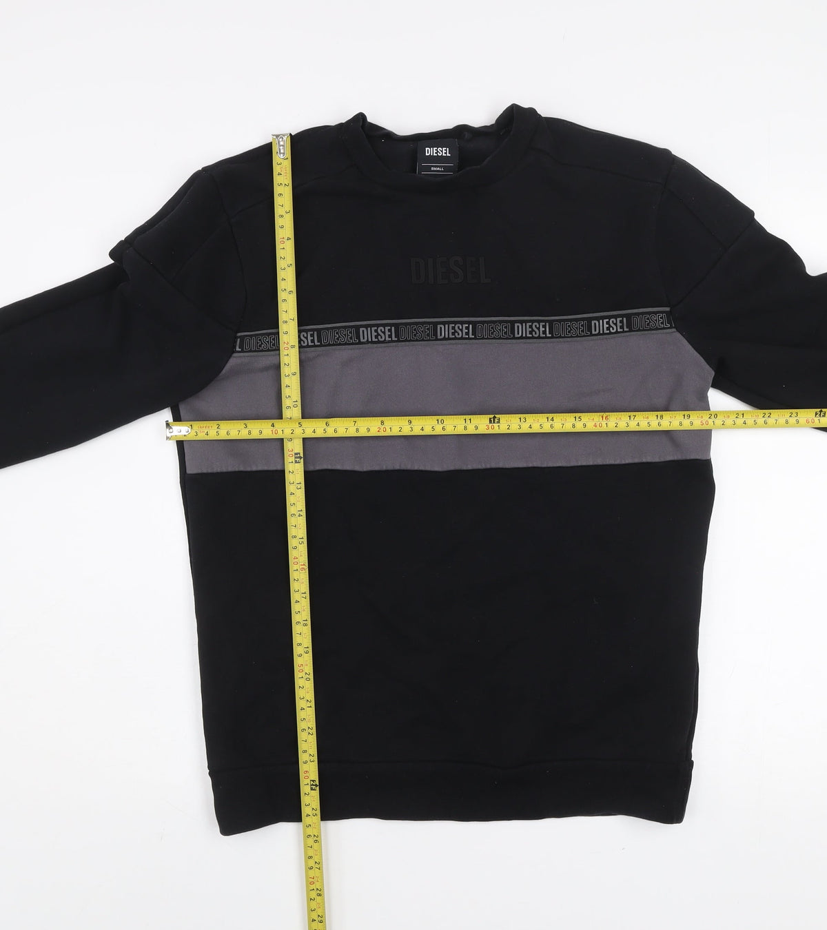 Mens UK Size S Diesel Black Pullover Sweatshirt