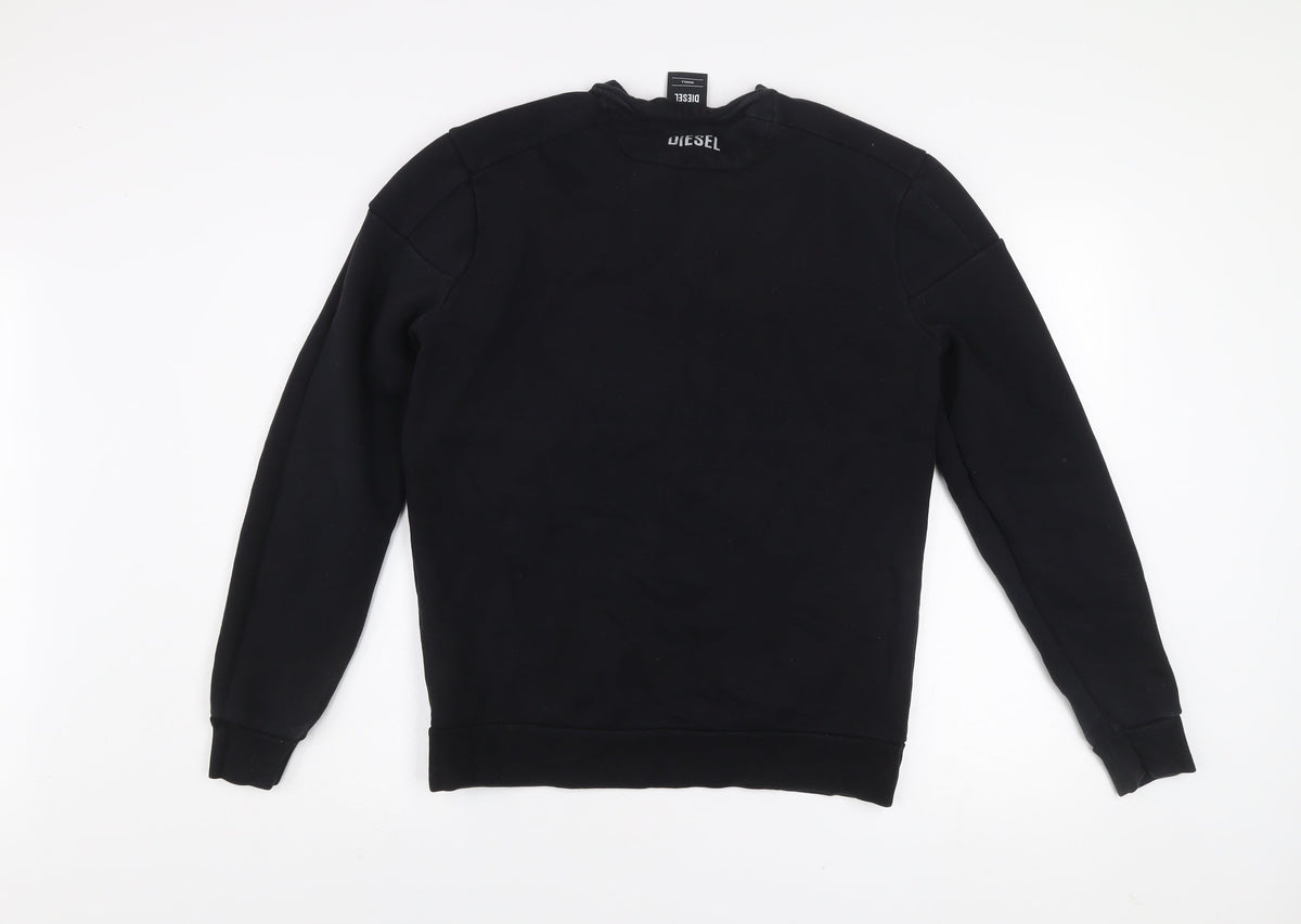Mens UK Size S Diesel Black Pullover Sweatshirt