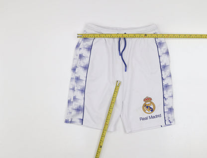 Real Madrid Boys White Football Athletic Shorts 11-12 Years Polyester