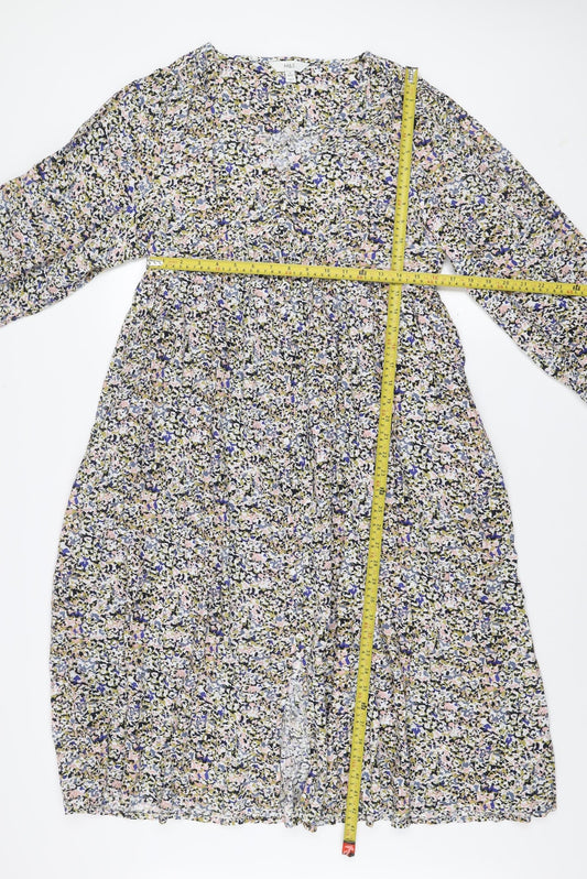 Marks and Spencer Women Multicoloured Size 16 Petite A-Line Floral Dress