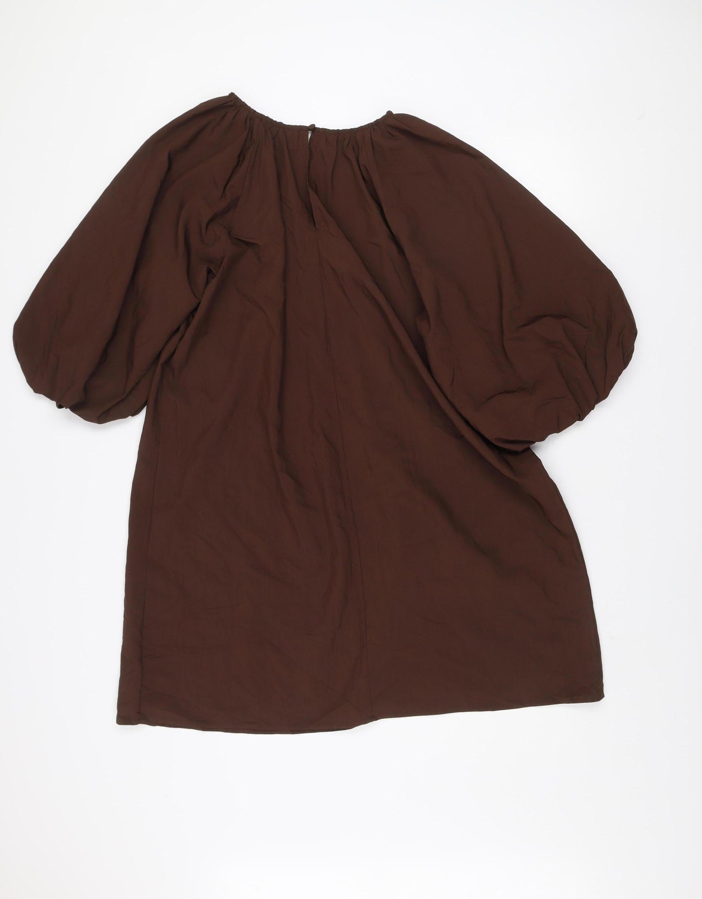 Marks and Spencer Women’s Brown Balloon Sleeve Shift Dress Size 16