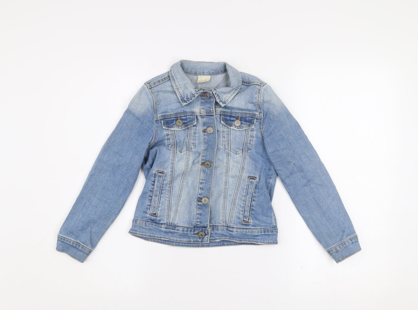 Girls UK Size 8 Years Zara Blue Basic Jacket