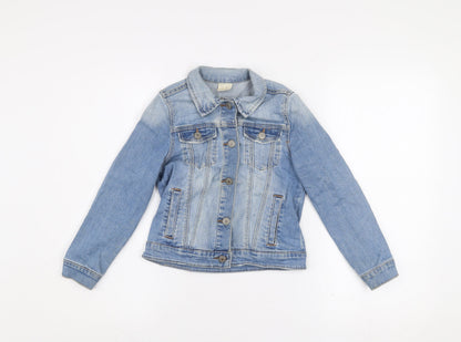 Girls UK Size 8 Years Zara Blue Basic Jacket