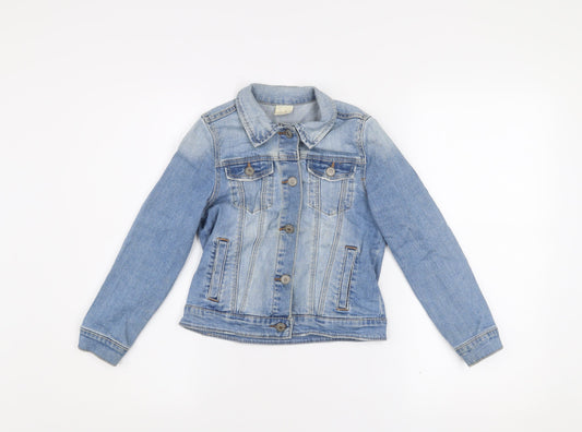 Girls UK Size 8 Years Zara Blue Basic Jacket