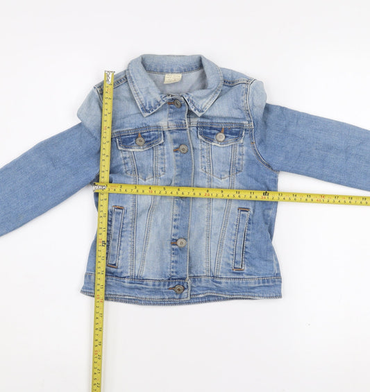 Girls UK Size 8 Years Zara Blue Basic Jacket