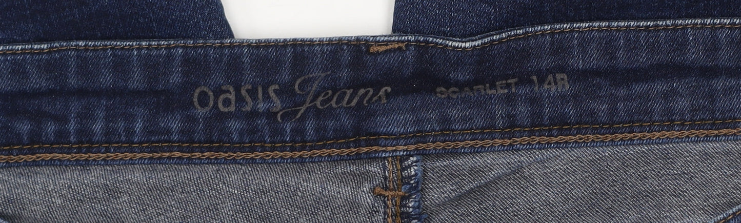 Oasis Women Blue Bootcut Regular Fit Stretch Denim Jeans Size 14R