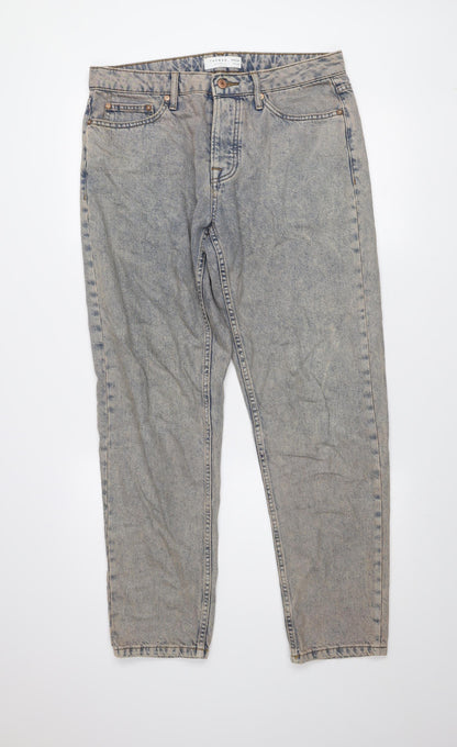 Mens UK Size M Topman Relaxed Fit Straight Blue Jeans