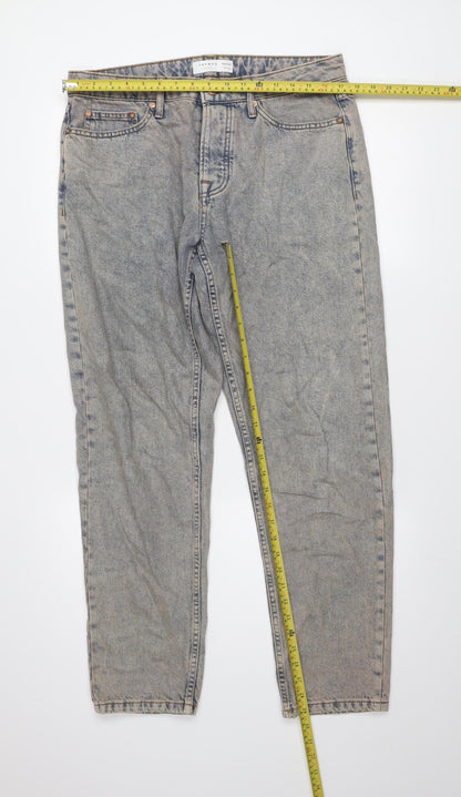 Mens UK Size M Topman Relaxed Fit Straight Blue Jeans