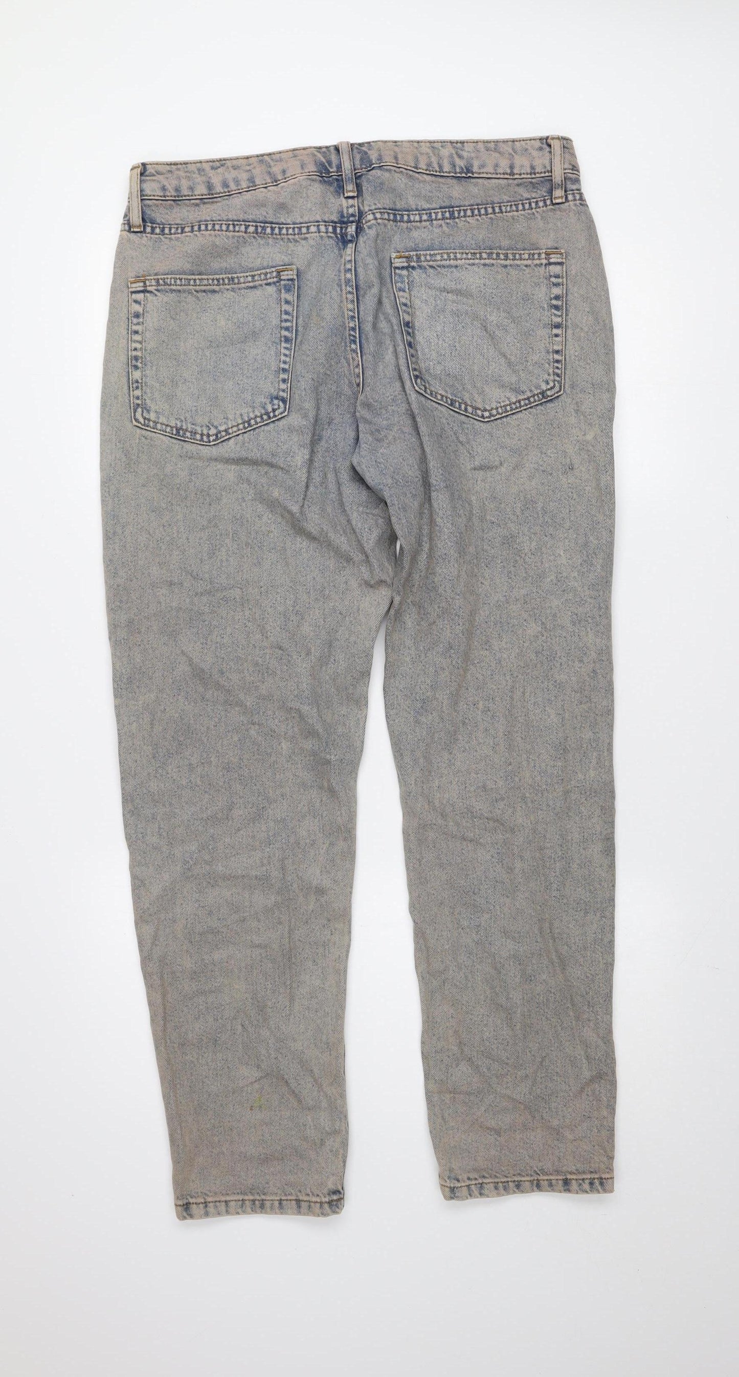 Mens UK Size M Topman Relaxed Fit Straight Blue Jeans