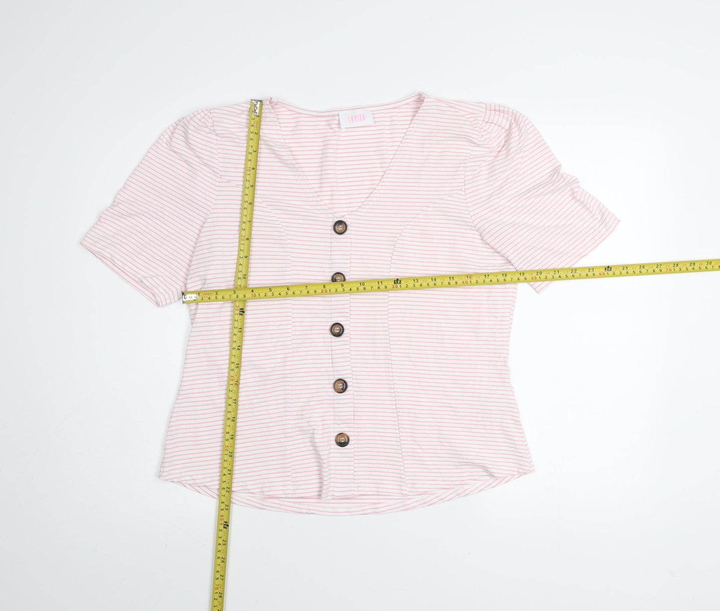 Womens UK Size 16 Savida Pink Basic Blouse
