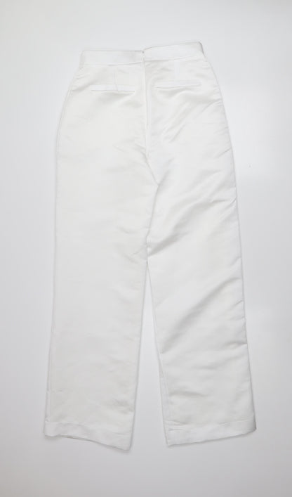 Womens UK Size 8 Boohoo Regular Fit Formal Party/Cocktail Workwear White Trouser