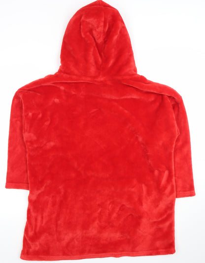 Manchester United Boys Red Fleece Hooded Nightshirt One Size Soft Warm
