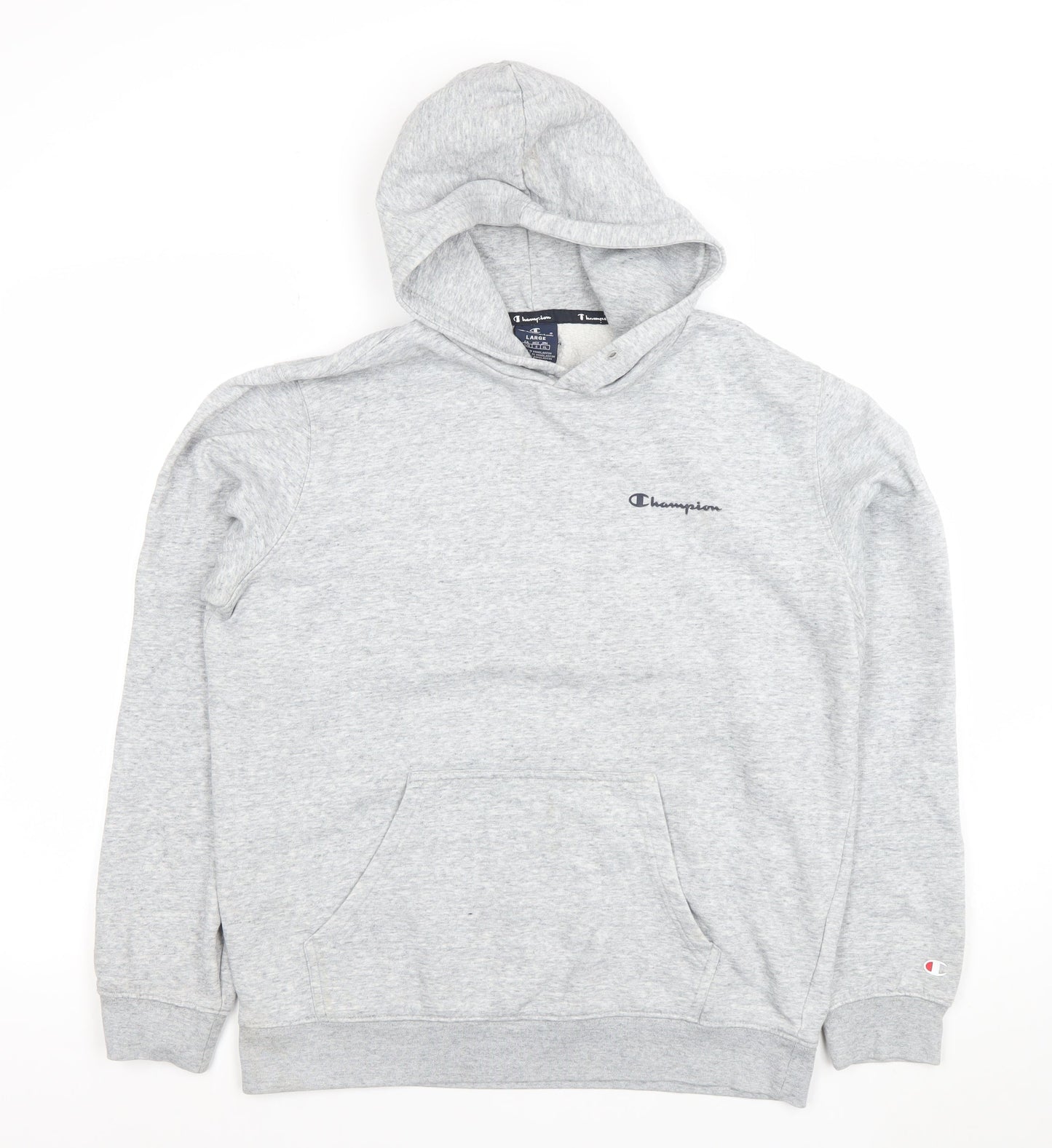 Champion Womens Grey Pullover Hoodie L 58% Cotton 42% Polyester