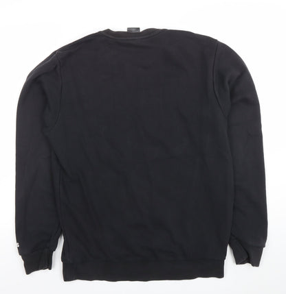 adidas Mens Black Large Logo Sweatshirt Crew Neck Long Sleeve
