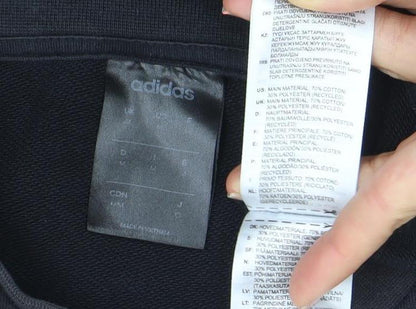 adidas Mens Black Large Logo Sweatshirt Crew Neck Long Sleeve