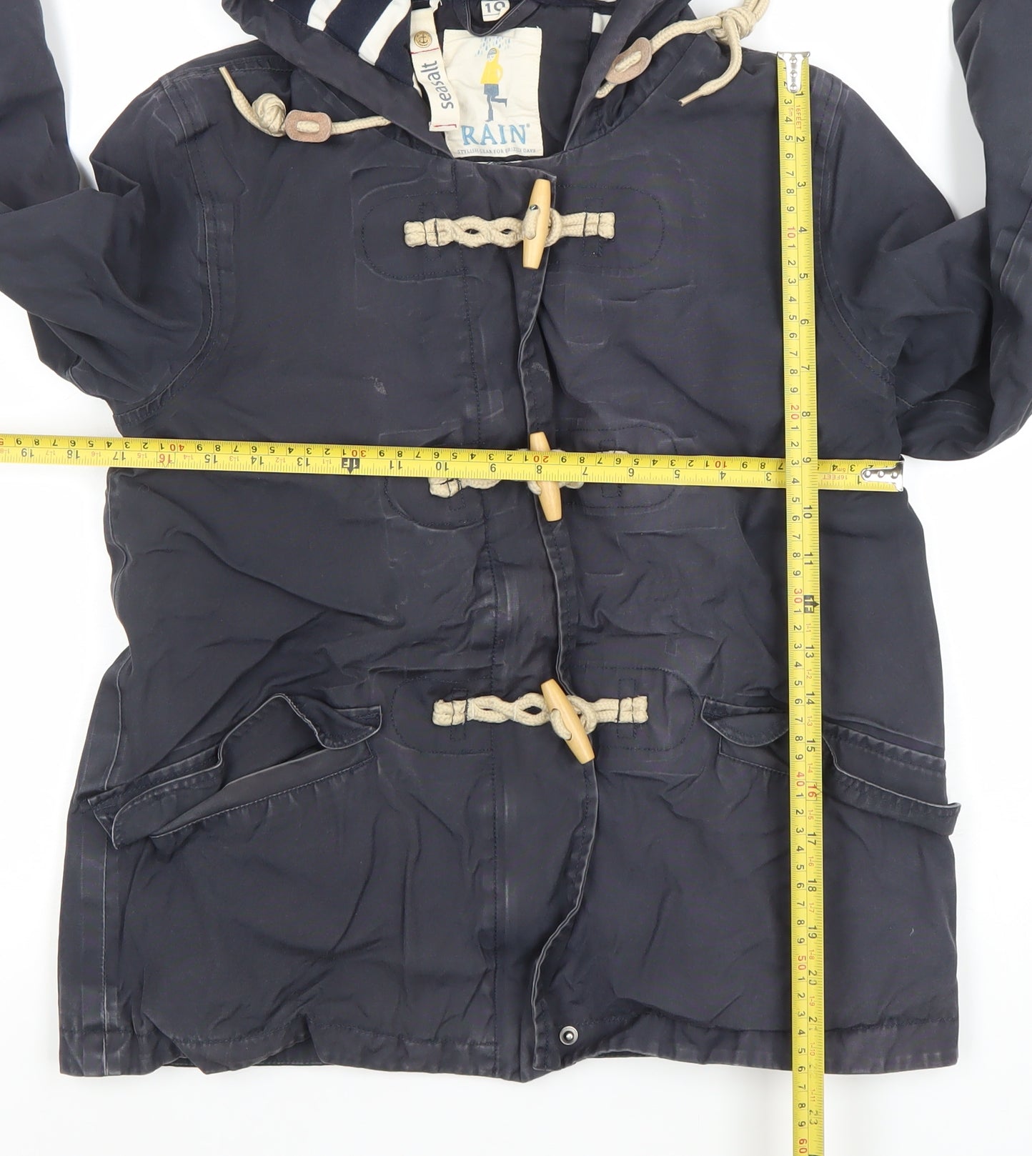 Womens UK Size 10 Seasalt Blue Rain Coat