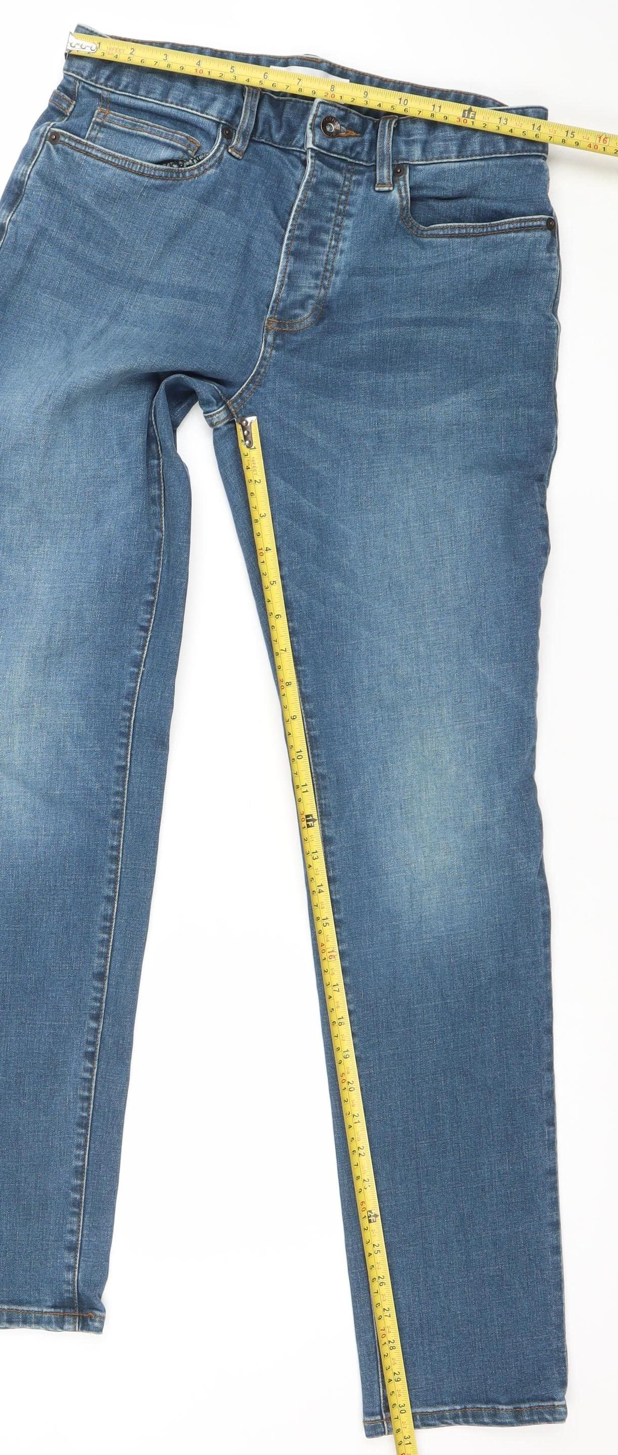 Topman Men Blue Slim Stretch Denim Jeans W30 L32 Classic Casual