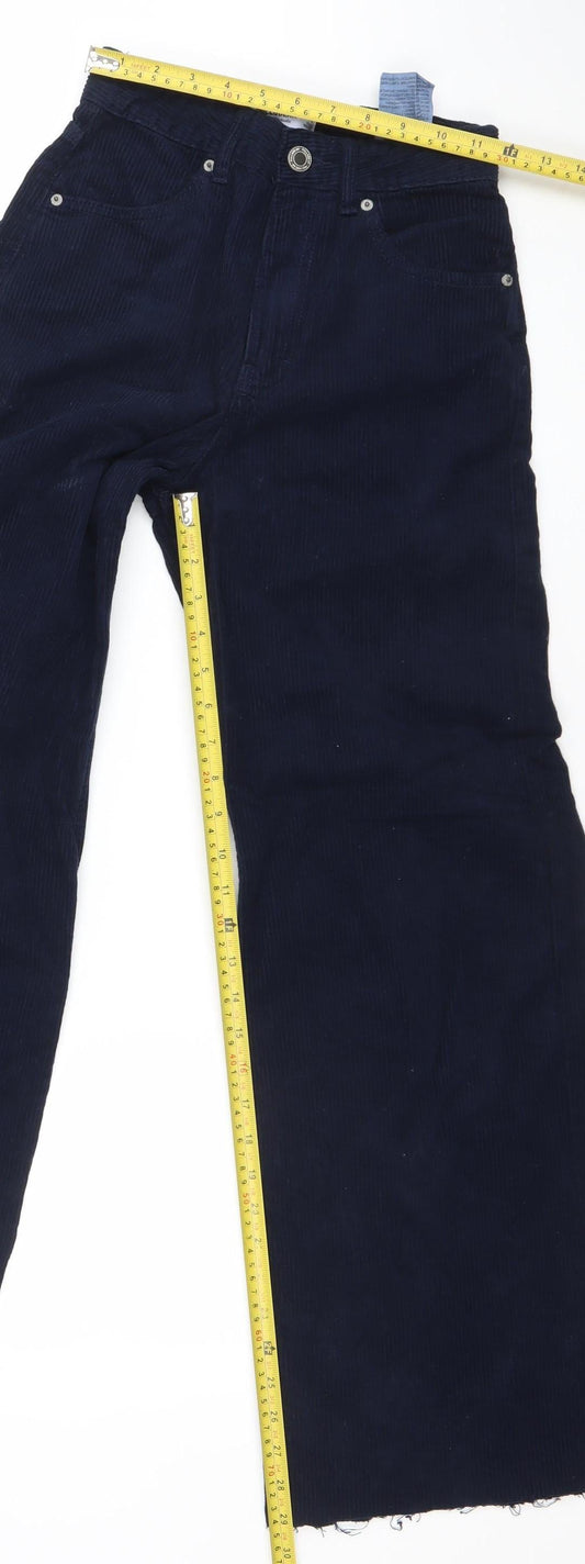 Womens UK Size 4 Pull&Bear Relaxed Fit Casual Blue Trousers