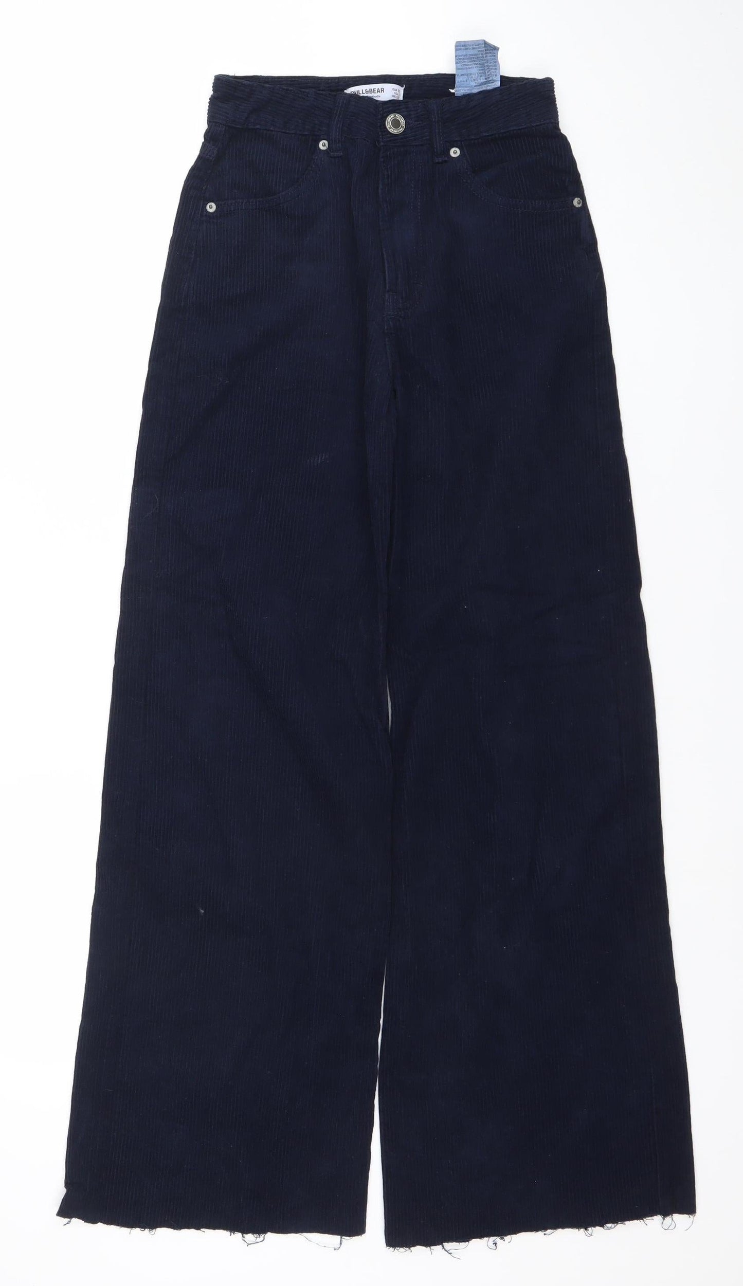 Womens UK Size 4 Pull&Bear Relaxed Fit Casual Blue Trousers