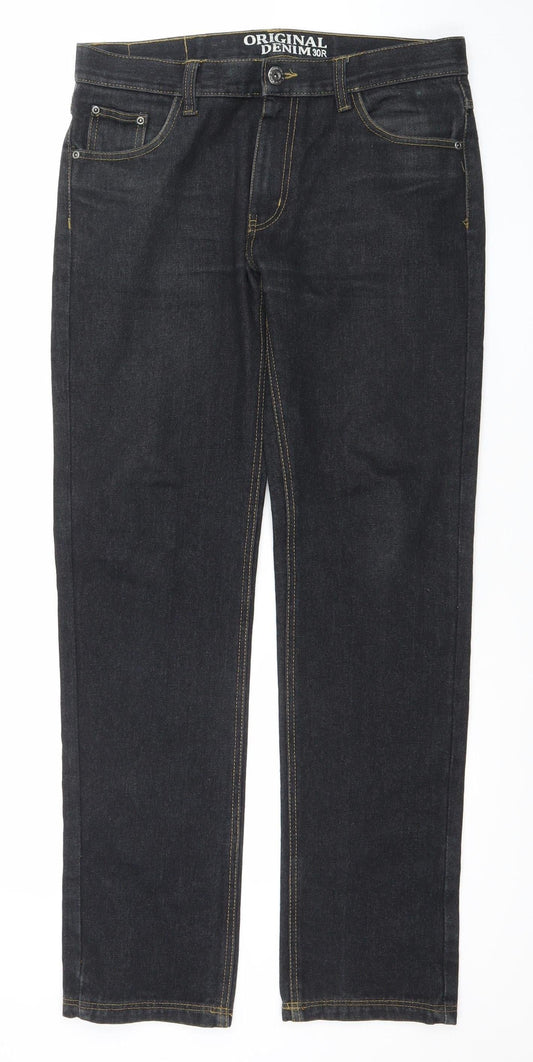 Mens UK Size M Original Denim Regular Fit Straight Blue Jeans