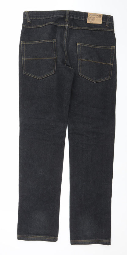 Original Denim Men's Blue Straight Jeans 30R Cotton Blend