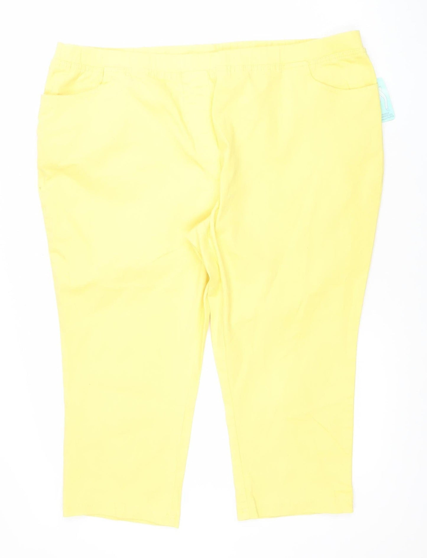 Damart Women’s Yellow Cropped Jeans Size 20 Regular Fit Cotton Blend