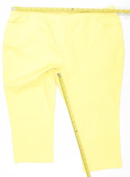 Damart Women’s Yellow Cropped Jeans Size 20 Regular Fit Cotton Blend