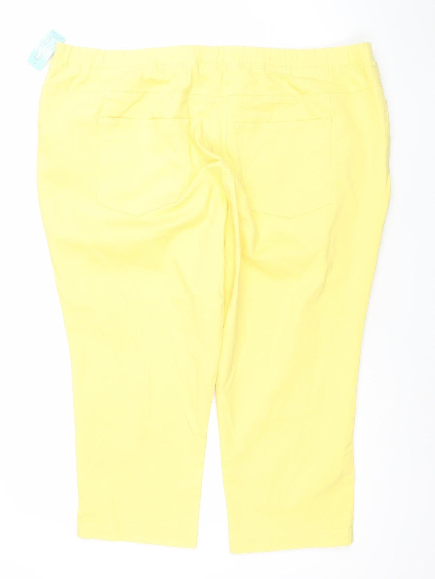Damart Women’s Yellow Cropped Jeans Size 20 Regular Fit Cotton Blend