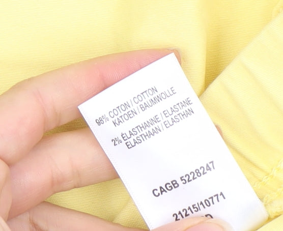 Damart Women’s Yellow Cropped Jeans Size 20 Regular Fit Cotton Blend