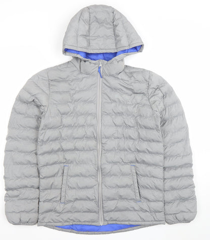 Mountain Warehouse Boys Grey Hooded Puffer Jacket 13 Years Lightweight Winter Coat