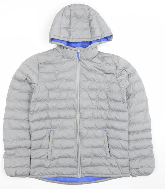 Mountain Warehouse Boys Grey Hooded Puffer Jacket 13 Years Lightweight Winter Coat