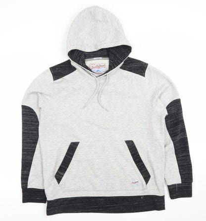 Jack & Jones Men's Grey Pullover Hoodie Size L Cotton Blend