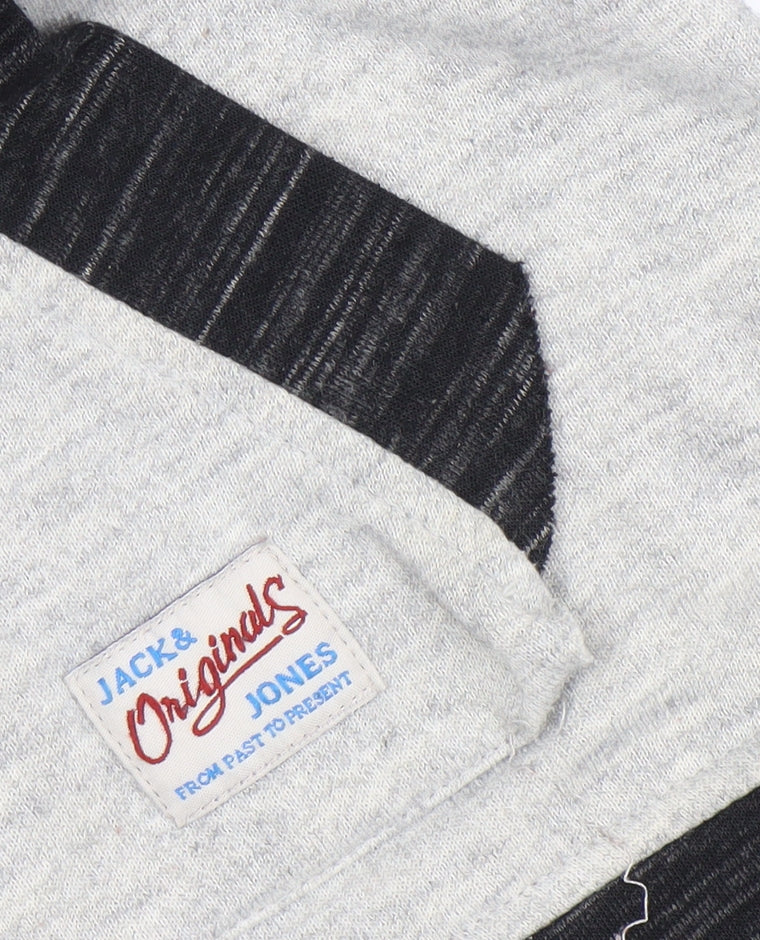 Jack & Jones Men's Grey Pullover Hoodie Size L Cotton Blend