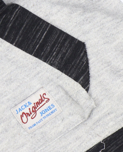 Jack & Jones Men's Grey Pullover Hoodie Size L Cotton Blend