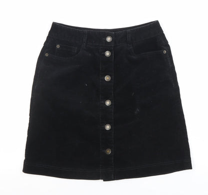 Marks and Spencer Women’s Black Corduroy A-Line Button Skirt Size 6