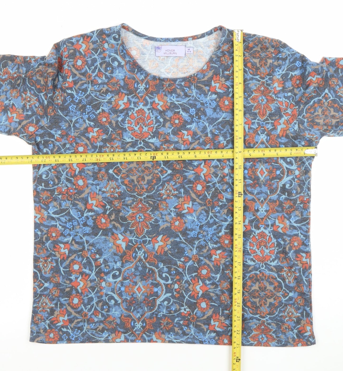 Womens UK Size 14-16 Honor Millburn Multicoloured Basic T-Shirt